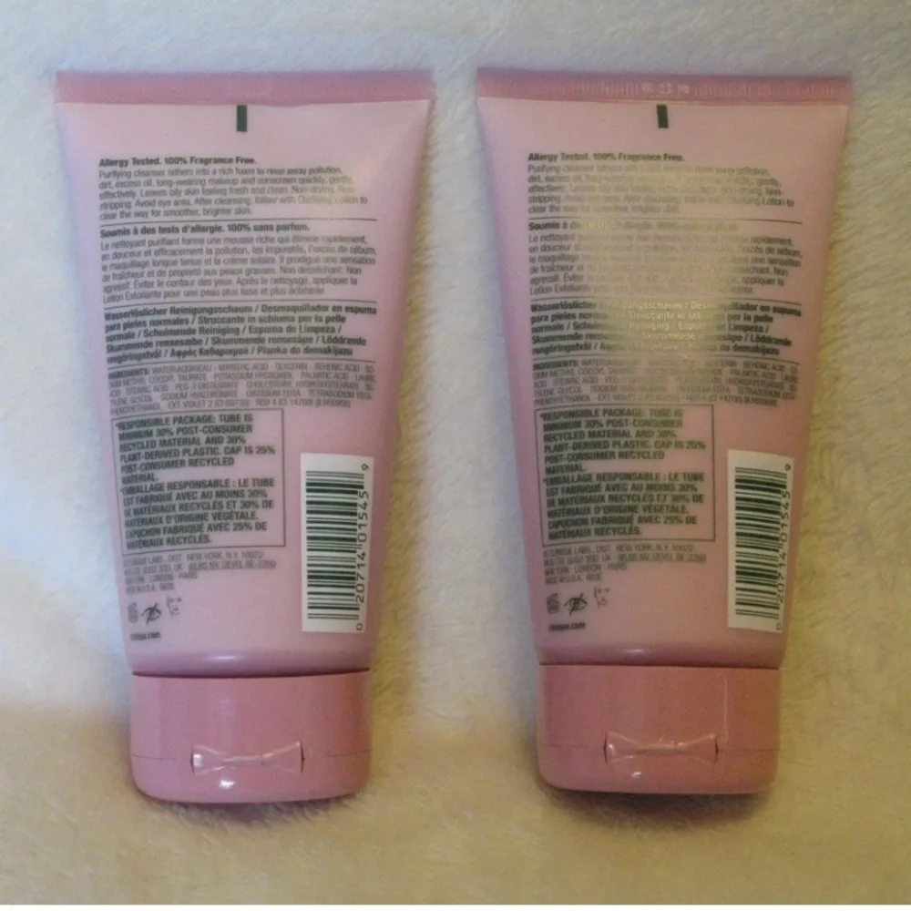 Clinique All About Clean Rinse-Off Foaming Cleanser Set of Two 5oz Full Size